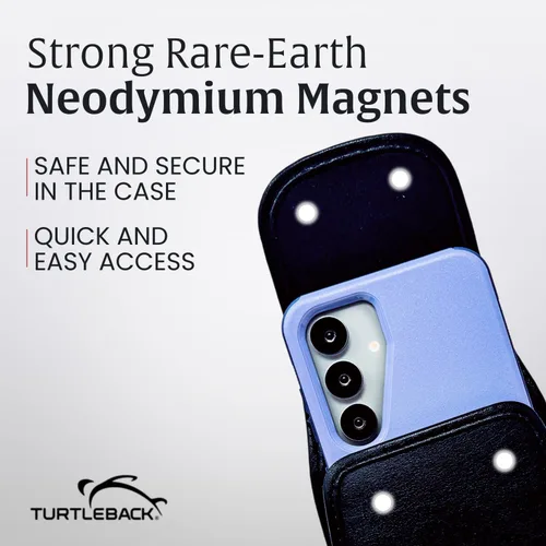 Miniatura 3 de Turtleback Funda de cuero de alta calidad para Samsung Galaxy S25-S20 – Soporte de cinturón de teléfono negro para viajes a prueba de golpes, fundas