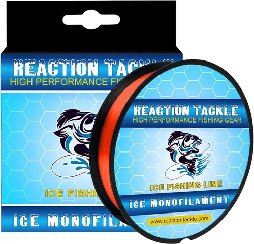 Reaction Tackle Línea de pesca de monofilamento de hielo, línea de pesca en hielo de alto rendimiento con baja memoria, alta resistencia a la