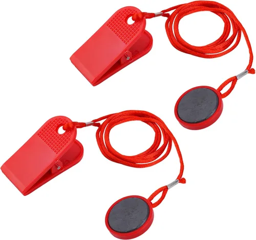 Llave de seguridad universal para cinta de correr, color rojo, redondo, 39 pulgadas, PVC e imán, adecuado para la mayoría de cintas de correr