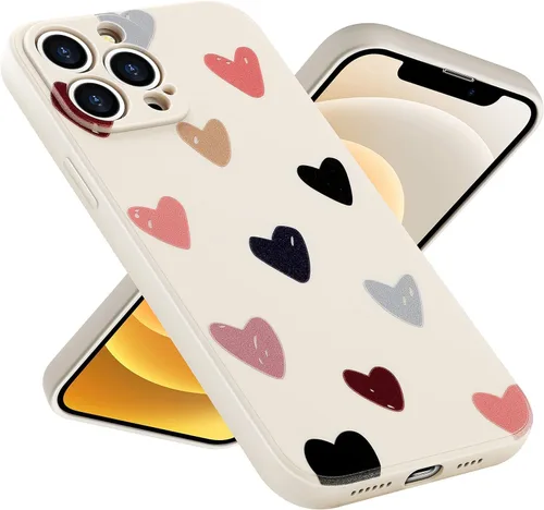 Miniatura 21 de Funda protectora para iPhone 12 para mujeres y niñas, diseño lindo de silicona suave, protección de cámara con forma de corazón, para iPhone 12