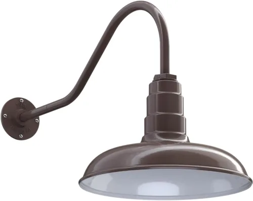 Miniatura 82 de Steel Lighting Co. Topanga - Luz de granero Montaje en pared al aire libre Domo de 14 pulgadas Cuello de cisne de 11 pulgadas Luz de garaje