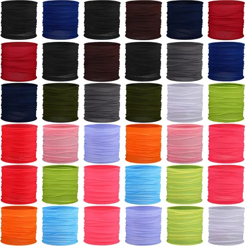 Miniatura 8 de Unittype 36 unidades de polainas para el cuello, bufanda, diadema sin costuras, bandana de tubo sin costuras, pasamontañas, máscara facial