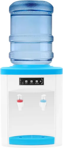 mignonnememe Dispensador de enfriador de agua con carga superior, dispensador de agua fría y caliente, enfriador de agua para encimera, capacidad