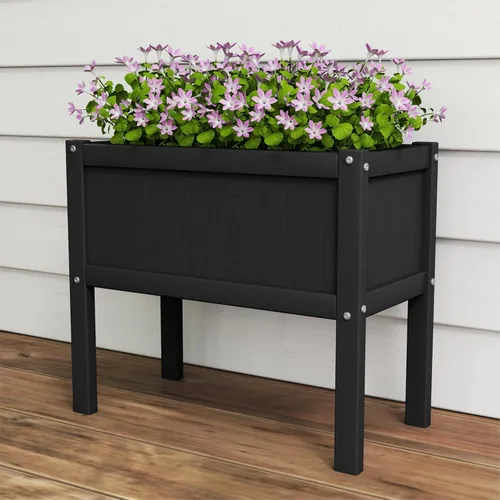Miniatura 6 de Cama de jardín elevada con agujeros de drenaje, jardinera elevada impermeable de HDPE con patas, estable y duradera para plantar hierbas, vegetales