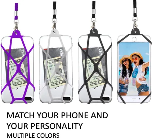 Miniatura 7 de Gear Beast Cordón para teléfono celular, funda de silicona para teléfono inteligente y correa para el cuello compatible con la mayoría de teléfonos