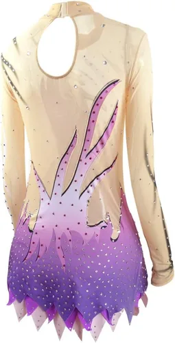 Miniatura 5 de LIUHUO Leotardos de gimnasia rítmica para niñas, con estampado de diamantes, ropa de equipo para adolescentes