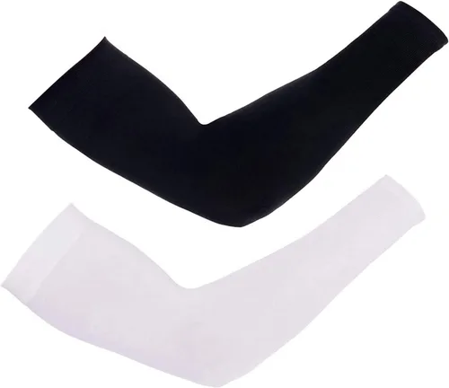 Miniatura 8 de CMCOOPLX 2 pares de mangas de brazo para hombres, mujeres y jóvenes, protección solar UV, cubierta de tatuaje, refrescante, compresión 2 pares