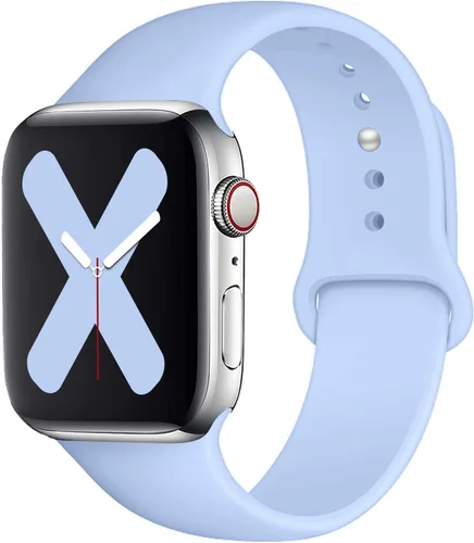 Miniatura 22 de Saucyi Compatible con Apple Watch Band 1.614 in 1.575 in 1.496 in 1.929 in 1.772 in 1.732 in 1.654 in, correa deportiva de silicona suave con cierre