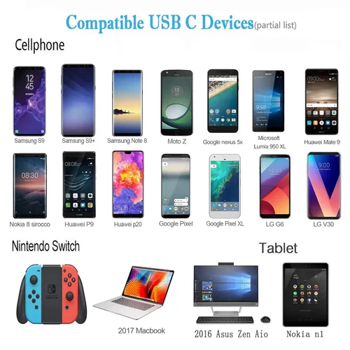 Miniatura 3 de 2 cables de carga, paquete de 2 cables USB tipo C de 15 pies, cable trenzado de carga rápida extralargo, cable de carga USB C-A para Samsung Galaxy