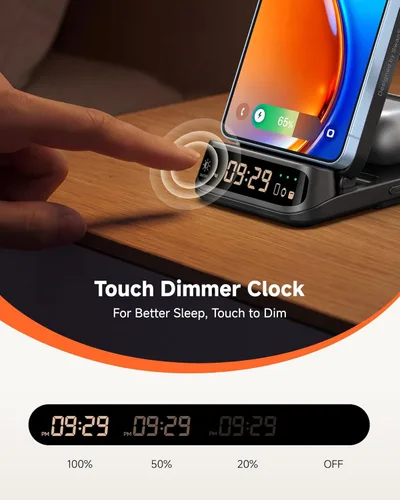 Miniatura 3 de SwanScout Estación de carga inalámbrica 3 en 1 para Samsung S26 Ultra/S26/S25/S24/S23/Z Flip7, cargador inalámbrico plegable para Galaxy Watch 8