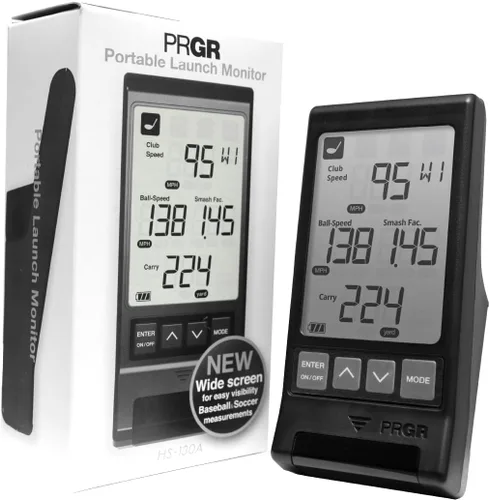 Miniatura 4 de PRGR Monitor de lanzamiento de golf portátil HS 130-A El radar Doppler mide la velocidad del palo y la pelota, Smash Factor, distancia total