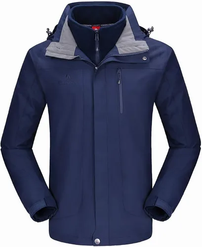 Miniatura 13 de CAMEL CROWN - Chaqueta de esquí para hombre 3 en 1, chaqueta de invierno impermeable para nieve, cortavientos, con capucha y forro polar cálido Gris