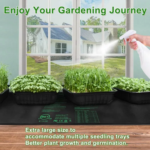 Miniatura 3 de Tapete térmico de semillas de 48 x 20.75 pulgadas para inicio de semillas, tapete térmico impermeable para germinación de semillas, almohadilla