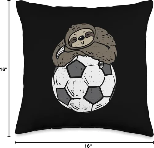 Miniatura 4 de Soccer Decor Men Women Boys Girls Kids GIfts Almohada de perezoso durmiendo en pelota de fútbol, animales de fútbol, para hombres y mujeres, niños