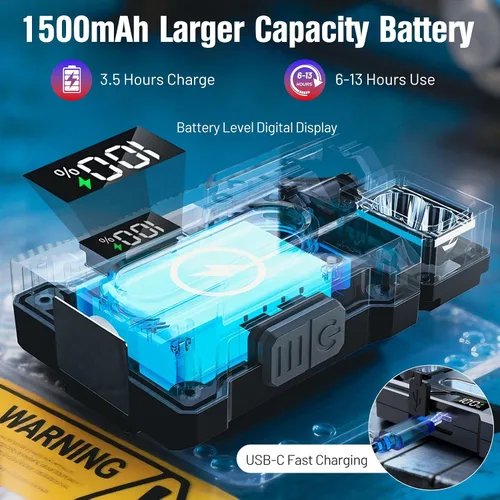 Miniatura 6 de Linterna EDC recargable de 500 lúmenes con cabezal de lámpara giratorio, mini luz portátil súper brillante, 3 modos de luz dual, linterna magnética