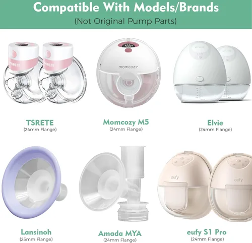 Miniatura 4 de Insertos de brida de silicona de 18mm Compatibles con Elvie Stride para Lansinoh para Medela para Spectra para eufy para Momcozy S9 S12 M5 M9