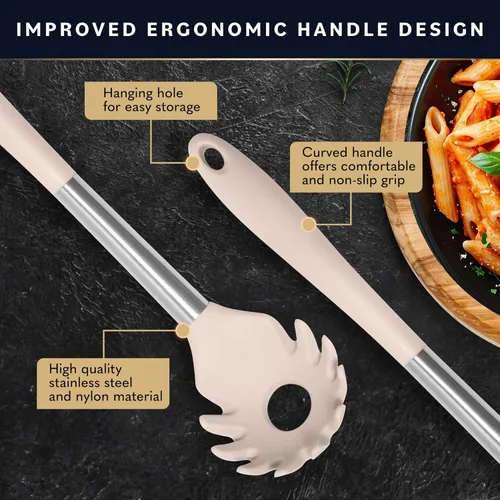 Miniatura 3 de Home Hero Juego de utensilios de cocina de silicona – Utensilios de cocina resistentes al calor y antiarañazos – Juego de espátulas ergonómicas