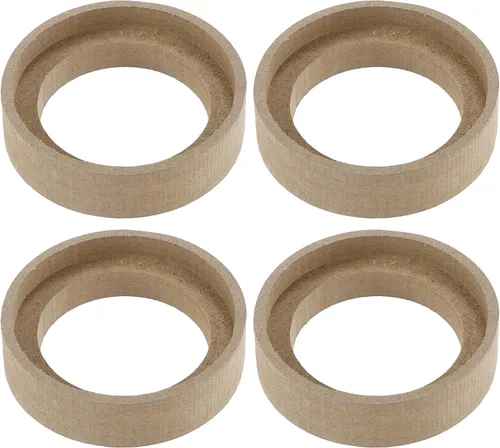 Miniatura 11 de uxcell 4 anillos espaciadores de montaje de subwoofer universales de 1 pulgada de madera maciza beige