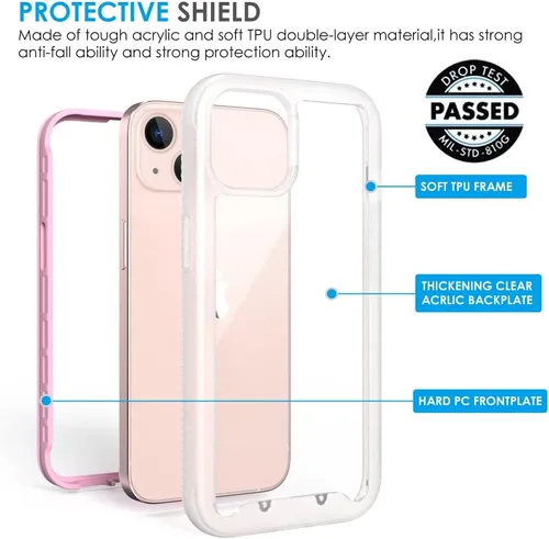 Miniatura 4 de Puxicu Funda acrílica 2 en 1 para iPhone 11 Pro, antiamarilleo, protección de grado militar, funda delgada a prueba de caídas para iPhone 11 Pro