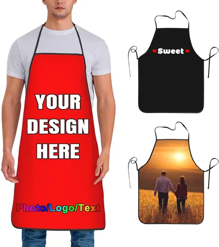 Miniatura 20 de Delantal de chef personalizado para hombres y mujeres, para cocinar, con nombre, logotipo, foto, regalos de cocina para familiares y amigos