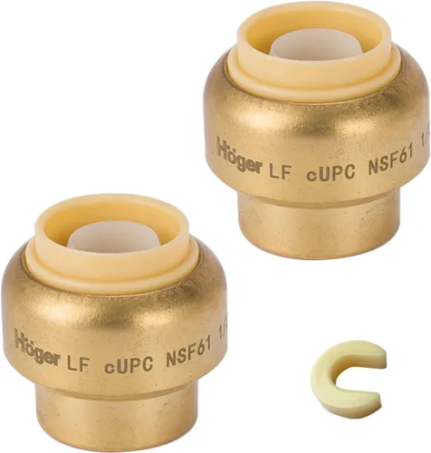 Miniatura 29 de Paquete de 12 acoplamientos rectos Pushfit de 1/2 pulgada, acoplamiento a presión de latón PEX con clip de desconexión, accesorios de plomería a