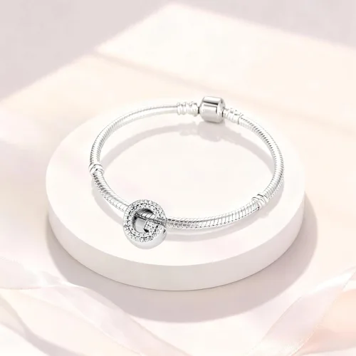 Miniatura 22 de PARCOM Dijes de letras compatibles con pulseras Pandora de plata esterlina S925 con iniciales para pulseras del alfabeto A-Z, cuentas de letras