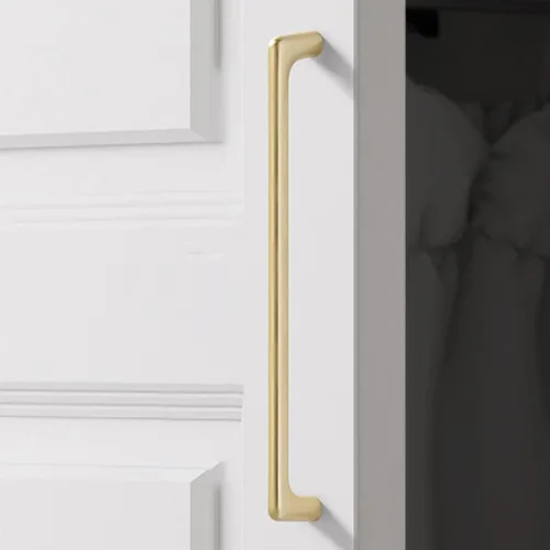 Miniatura 10 de Paquete de 4 tiradores dorados para cajones de gabinete, manijas doradas cepilladas para cajones de tocador, accesorios de gabinete de baño