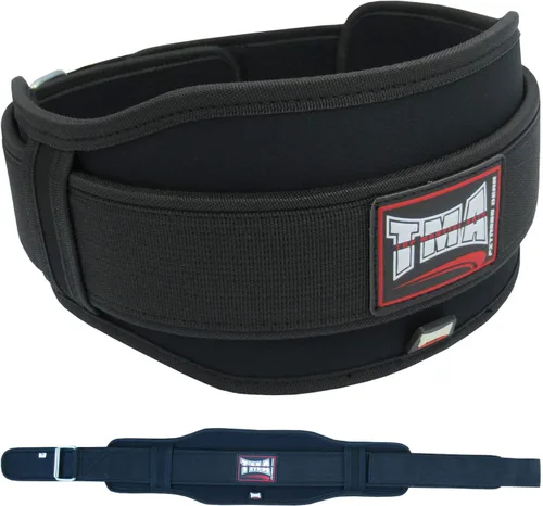 Miniatura 4 de TMA Cinturón de levantamiento de pesas FITNESS con doble soporte de espalda para entrenamiento de gimnasio, cinturones de 5 pulgadas de ancho
