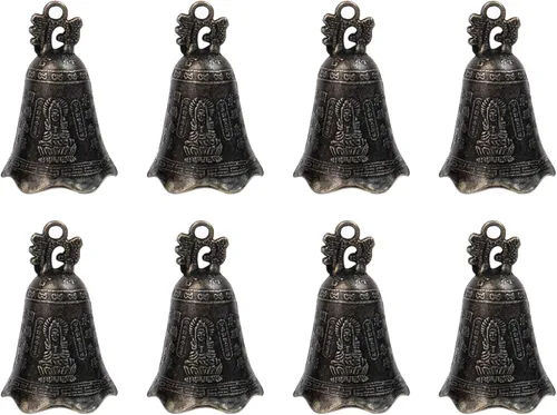 AUEAR, 10 campanas pequeñas de bronce para manualidades, budismo vintage, para colgar campanillas de viento, hacer manualidades, decoración de 1.2x2"