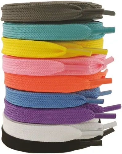 9 pares de cordones planos estrechos para zapatillas de deporte de 39.4in a 63.0in, multicolor