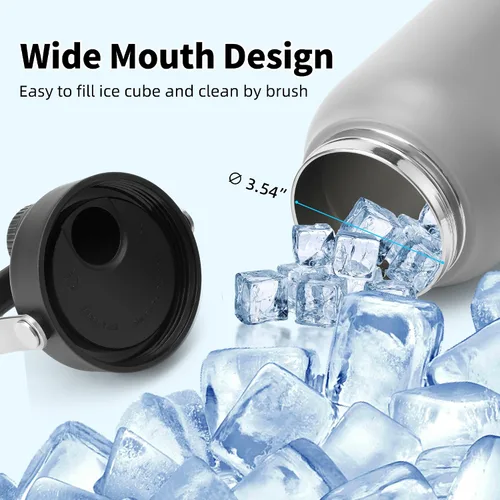 Miniatura 3 de Boulder Bee Botella de agua aislada Jarra de agua de medio galón con asa Acero inoxidable de 64 onzas con bolsa de transporte Doble vacío