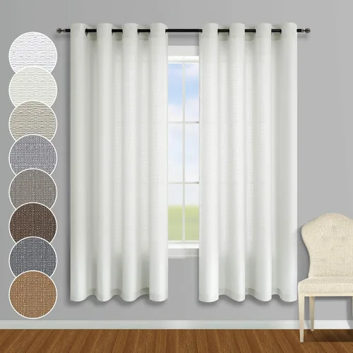 Miniatura 19 de KOUFALL - Cortinas transparentes con aspecto de lino