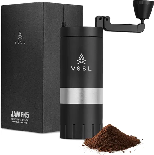 VSSL Java G45 Molinillo de Café Manual | Café para Acampar | Molinillo de Frijoles | Vertiendo de Viaje | Burr Conical de Acero Inoxidable |
