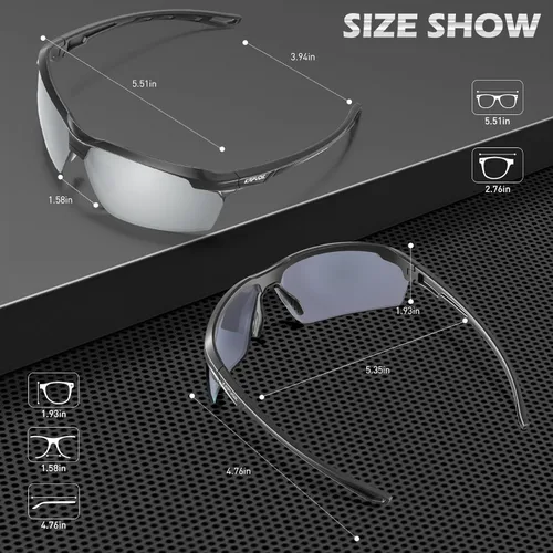 Miniatura 4 de KAPVOE Gafas de sol deportivas polarizadas para ciclismo, béisbol, correr, bicicleta de montaña, triatlón, golf, MTB para hombres y mujeres
