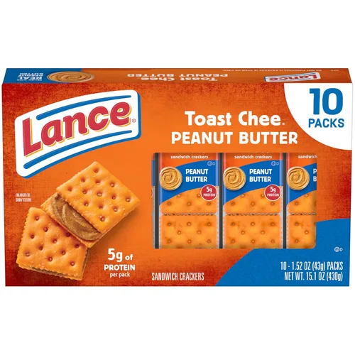 Miniatura 23 de Lance Galletas tipo sándwich, hechas con galletas integrales, mantequilla de maní, 10 paquetes individuales