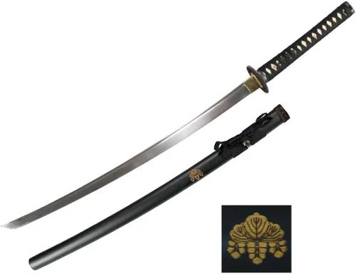 Miniatura 3 de MAKOTO Espada samurái negra de Katana afilada hecha a mano de 40 pulgadas