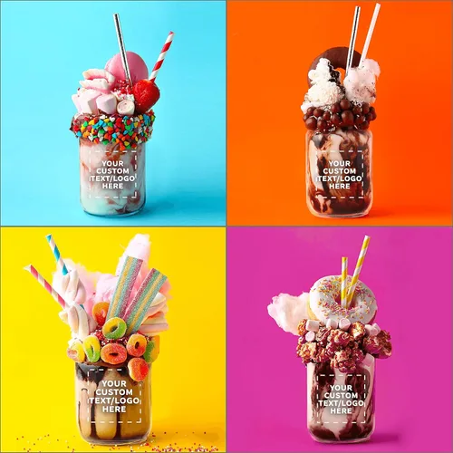 Miniatura 7 de DISCOUNT PROMOS Tarros de vidrio decorativos personalizados de 12 onzas, juego de 50 unidades, tarros de vidrio para avena durante la noche, dulces
