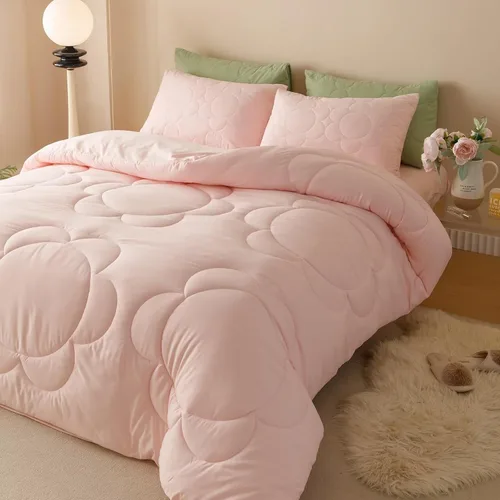 Miniatura 4 de Cottonight - Juego de edredón con girasoles rosas, juego de ropa de cama floral rosado para mujeres y niñas, estilo bohemio y granja chic, manta