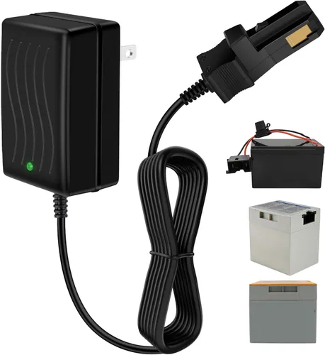 Cargador de batería de 12 V para ruedas eléctricas, cargador de 12 V para ruedas eléctricas, batería gris y batería superior naranja, cargador de