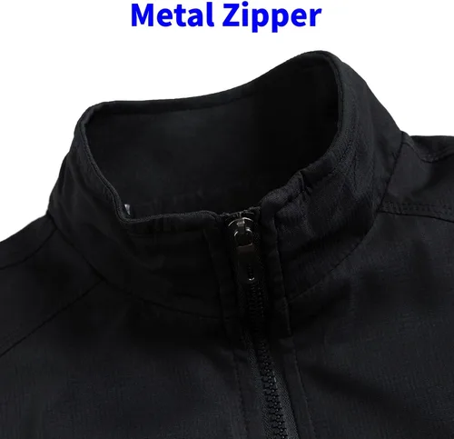 Miniatura 3 de TLZC Chaqueta casual para hombre, cortavientos para exteriores, ligera, softshell