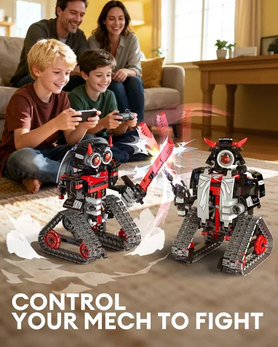 Miniatura 5 de Opmind Kit de Construcción de Robot RC STEM 5 en 1, Control por APP y Control Remoto, Bloques Samurái/Ninja 419 Piezas, Set de Constructor Juguete