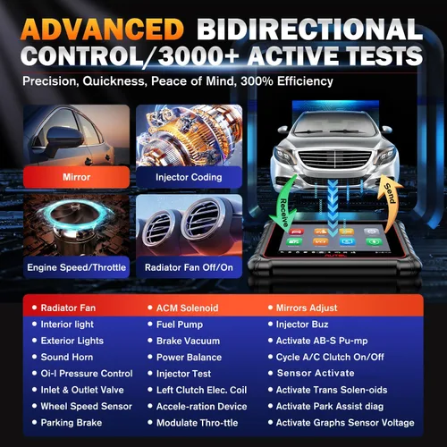 Miniatura 4 de Autel Escáner MaxiCOM MK900BT, 2026 MK900-BT V2.0 Herramienta de diagnóstico bidireccional, 8 pulgadas hasta MK900 MX900 MK808S MK808BT MX808S