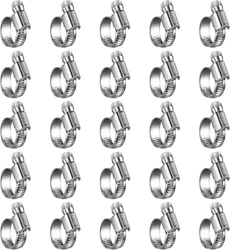 Miniatura 8 de Abrazaderas de manguera de engranaje helicoidal antideslizantes #4, abrazaderas de tornillo de acero inoxidable ajustables de 5/16 a 1/2 pulgadas