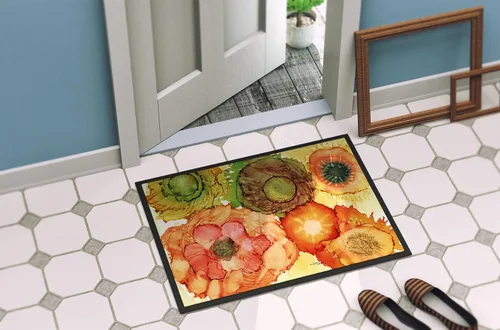 Miniatura 4 de Caroline's Treasures 8970MAT - Tapete de bienvenida abstracto con flores y flores, para interiores o exteriores, tapete de bienvenida de 18 x 27