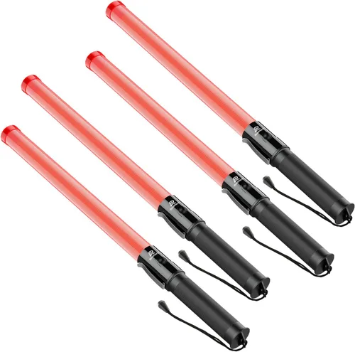 Miniatura 8 de RoadHero Paquete de 4 varitas de tráfico, varitas LED de control de tráfico de 21 pulgadas con 2 modos de parpadeo, bastón de luz de seguridad