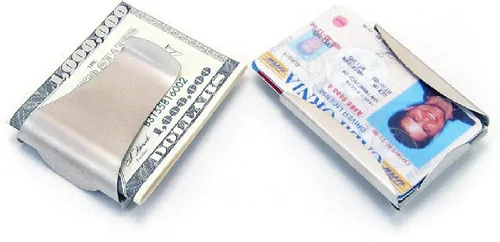 Miniatura 2 de Storus Smart Money Clip + cartera de bolsillo para tarjeta de crédito Minimalista de metal delgado de doble cara Acero inoxidable pulido hombres