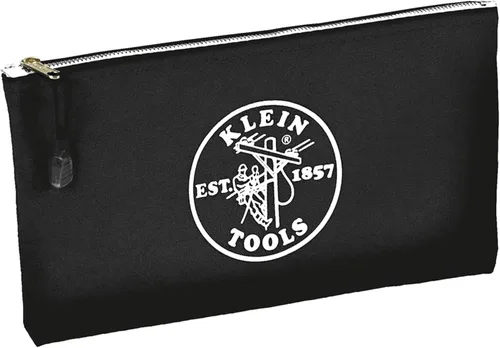 Miniatura 10 de Klein Tools 5141, bolsa de herramientas con cremallera, bolsa de lona para depósitos bancarios, bolsa utilitaria de lona, 12.5 x 7 pulgadas, Marrón