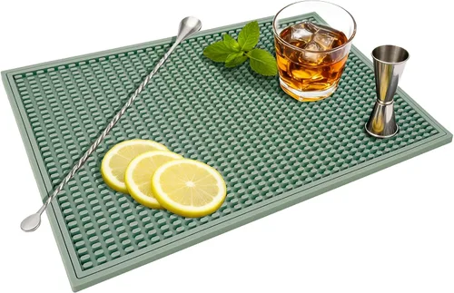 Miniatura 12 de ZJWZLG Tapete de barra de goma de alta calidad de 18 x 12 pulgadas para encimera, almohadilla de secado de platos antideslizante y tapete