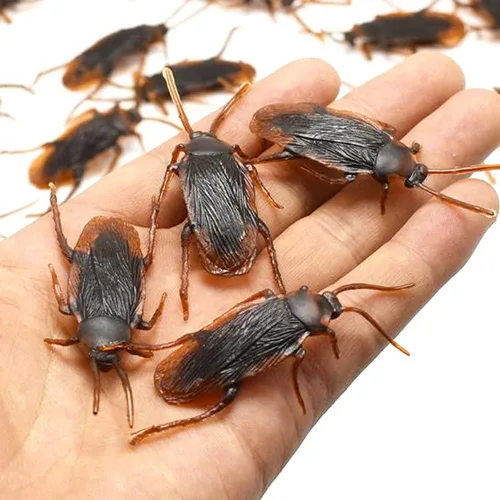 GUDVES Broma falsas cucarachas modelo de simulación de goma cucarachas cucarachas insecto juguete divertido truco broma juguetes plástico insectos