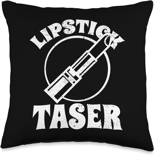Defense Is A Virtue Almohada eléctrica Taser de lápiz labial, 16 x 16 pulgadas, multicolor